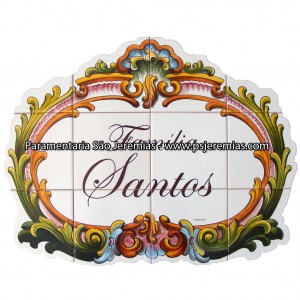 Hand Painted Panel of Glazed Tiles